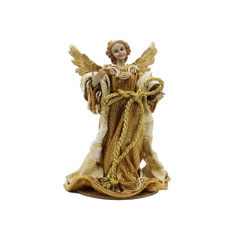 ANGEL - STATUE - GOLDEN FABRIC AND RESIN