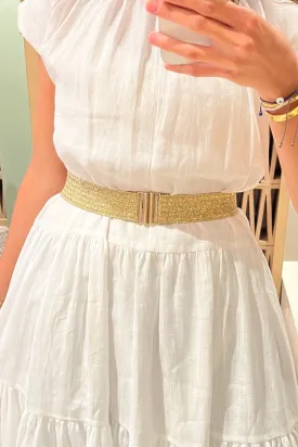 ELASTIC  BELT “GOLD GLITTER" WITH STRIPES